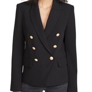 LAGENCE Kenzie Black Double Breasted Blazer w/ Rose Gold Buttons
